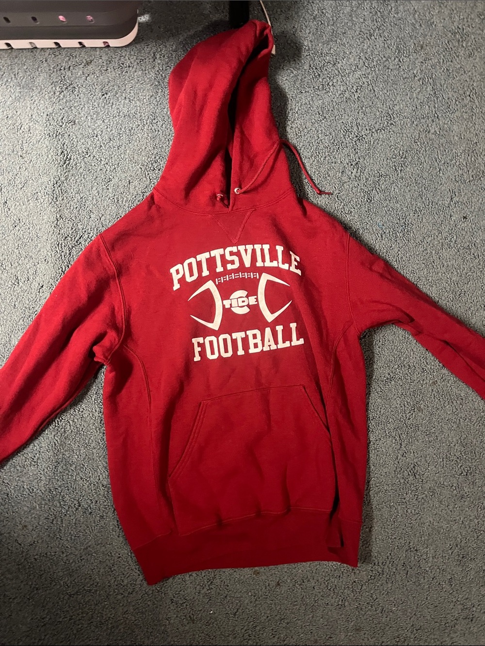 Russell Athletic Red Hooded Football Sweatshirt